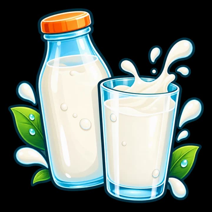 A glass of milk beside a glass of water