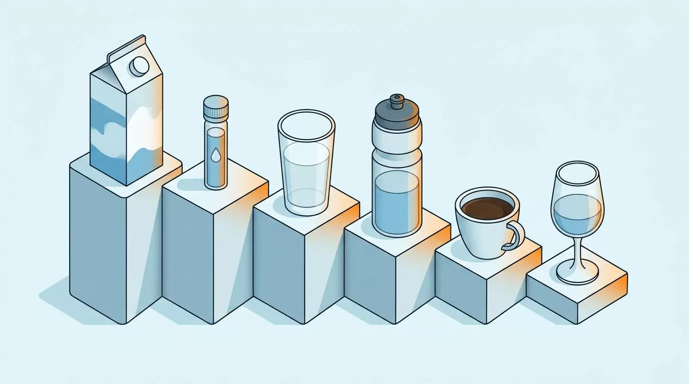 Drinks ranked by how much fluid stays in the body, milk highest